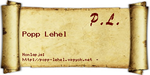 Popp Lehel névjegykártya